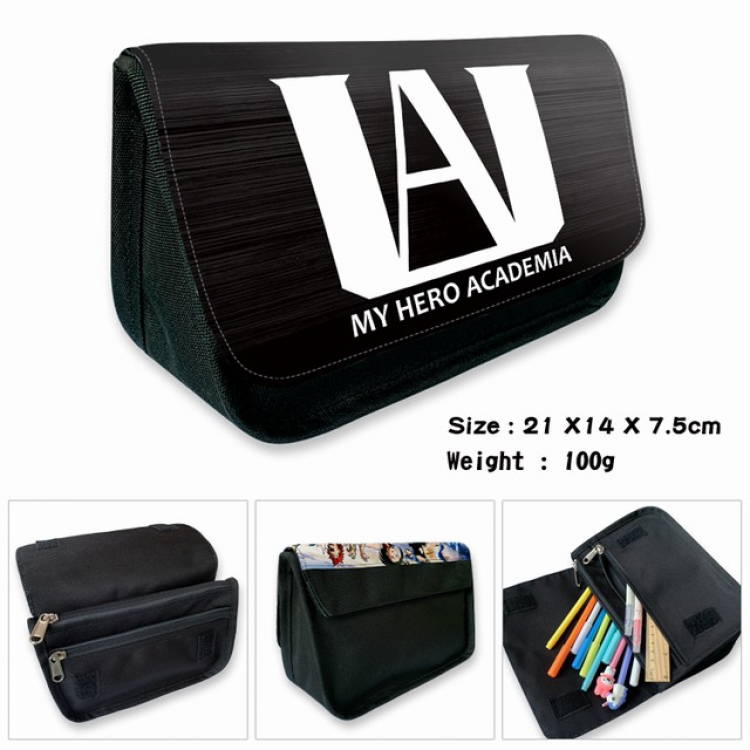 My Hero Academia-5B Anime double layer multifunctional canvas pencil bag wallet 21X14X7.5CM 100G