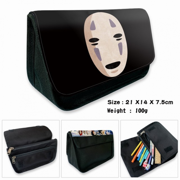 Totoro-6B Anime double layer multifunctional canvas pencil bag wallet 21X14X7.5CM 100G