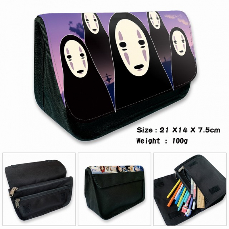Totoro-4B Anime double layer multifunctional canvas pencil bag wallet 21X14X7.5CM 100G
