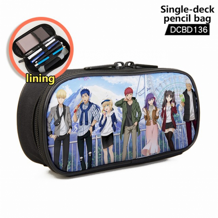 Fate Stay Night Anime single layer waterproof pen case 25X7X12CM -DCBD136
