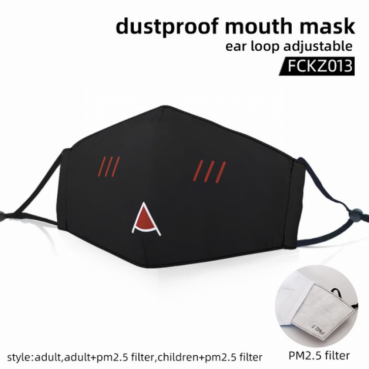 Emoji color dust masks opening plus filter PM2.5(Style can choose adult or children)a set price for 5 pcs FCKZ013