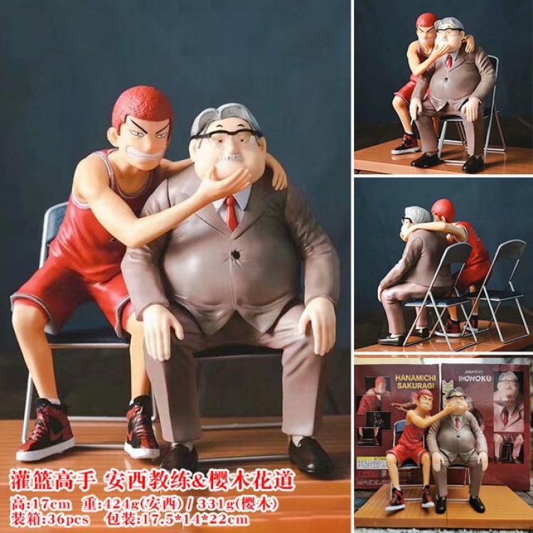 Slam Dunk Hanamichi Sakuragi and Anzai Boxed Figure Decoration Model About 17CM