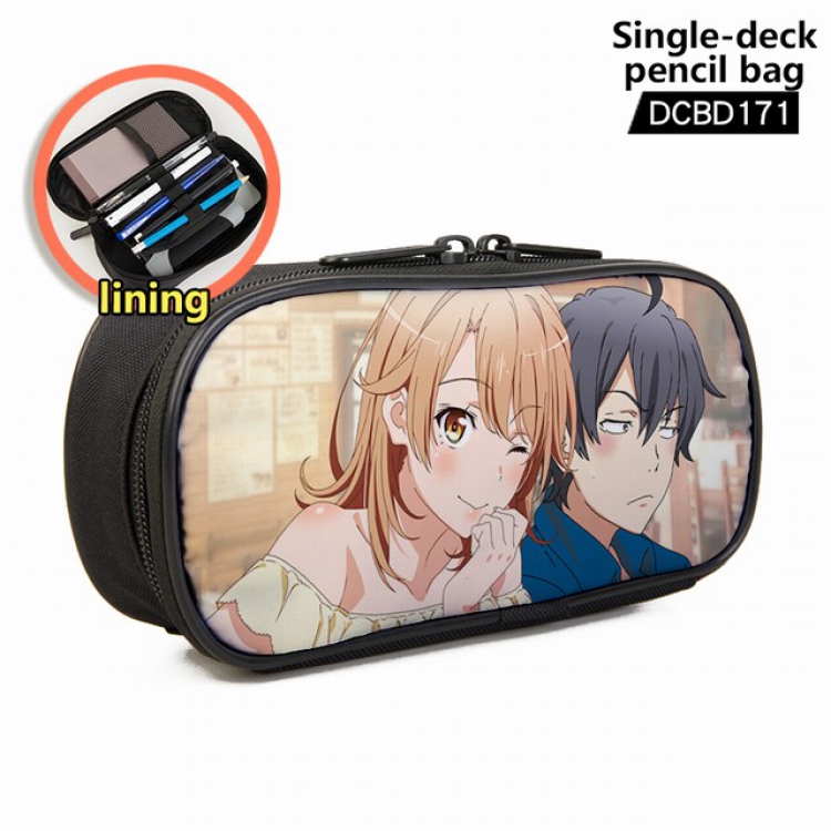Yahari ore no seishun rabu kome wa machigatte iru Anime single layer waterproof pen case 25X7X12CM -DCBD171
