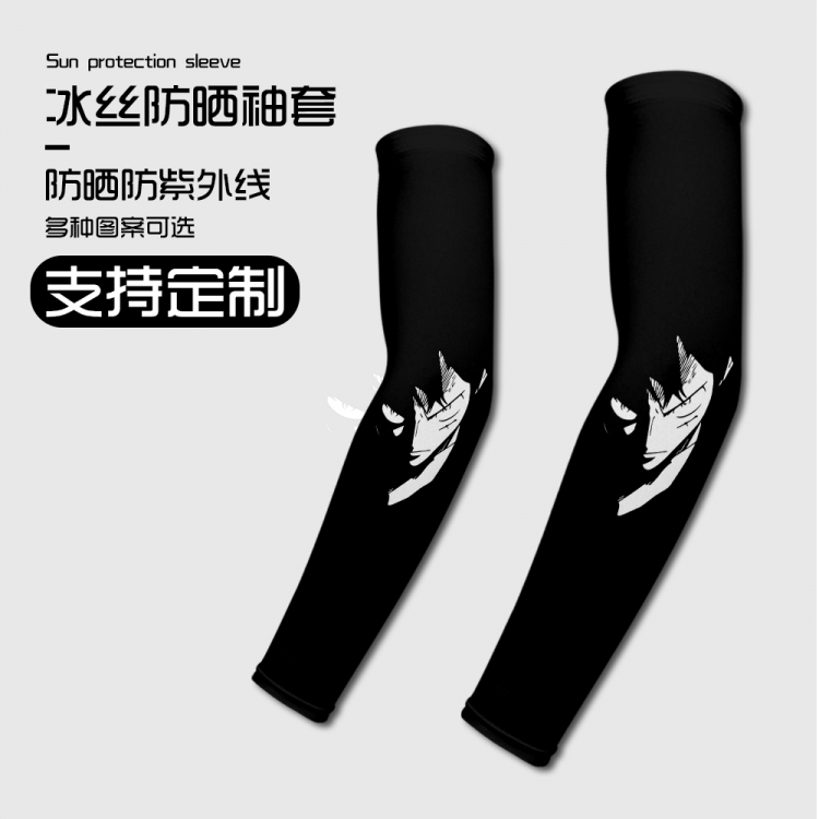 One Piece Luffy anime printed sunscreen sleeves summer outdoor ice silk hand sleeves N21125 price for 3 pcs