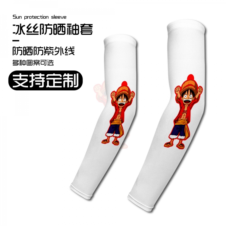 One Piece Luffy anime printed sunscreen sleeves summer outdoor ice silk hand sleeves N21120 price for 3 pcs