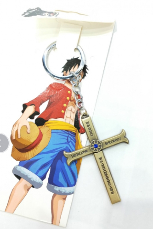One Piece King of Golden Cross Keychain Pendant Gift price for 5 pcs