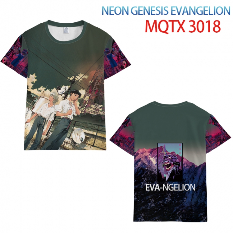EVA Full color printing flower short sleeve T-shirt 2XS-5XL, 10 sizes  MQTX 3018