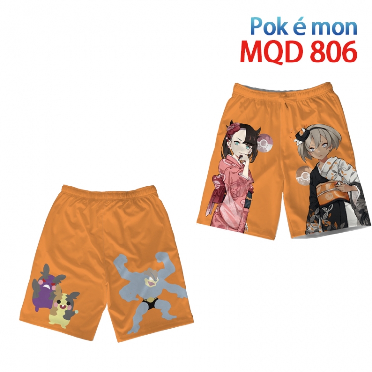 Pokemon cartoon printing summer bathing suit beach pants  M L XL 2XL 3XL MQD 806