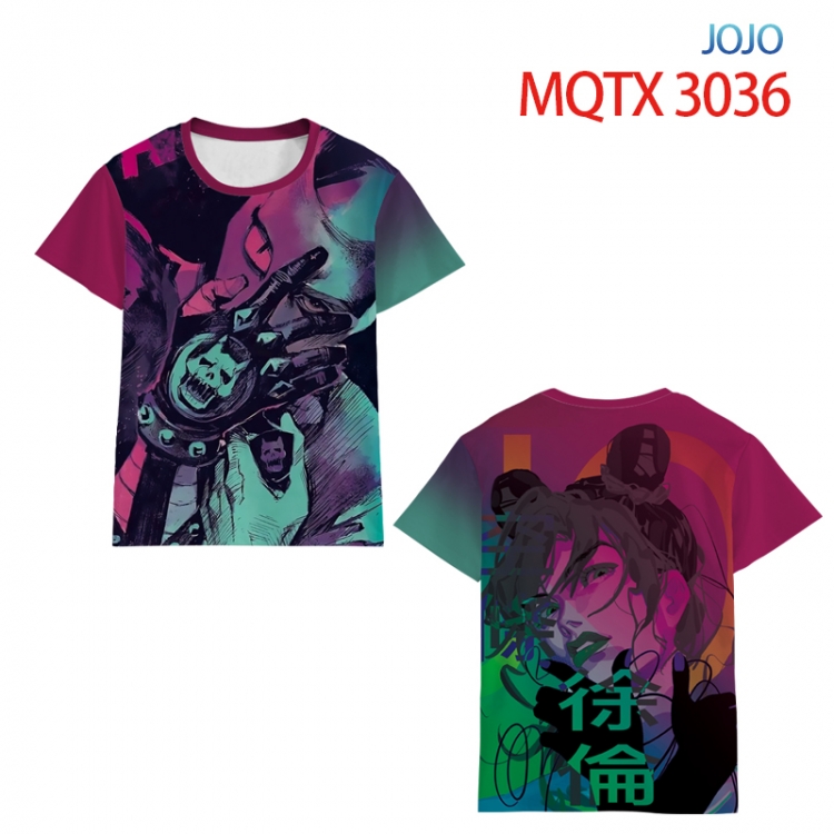 JoJos Bizarre Adventure Full color printing flower short sleeve T-shirt 2XS-5XL, 10 sizes MQTX3036