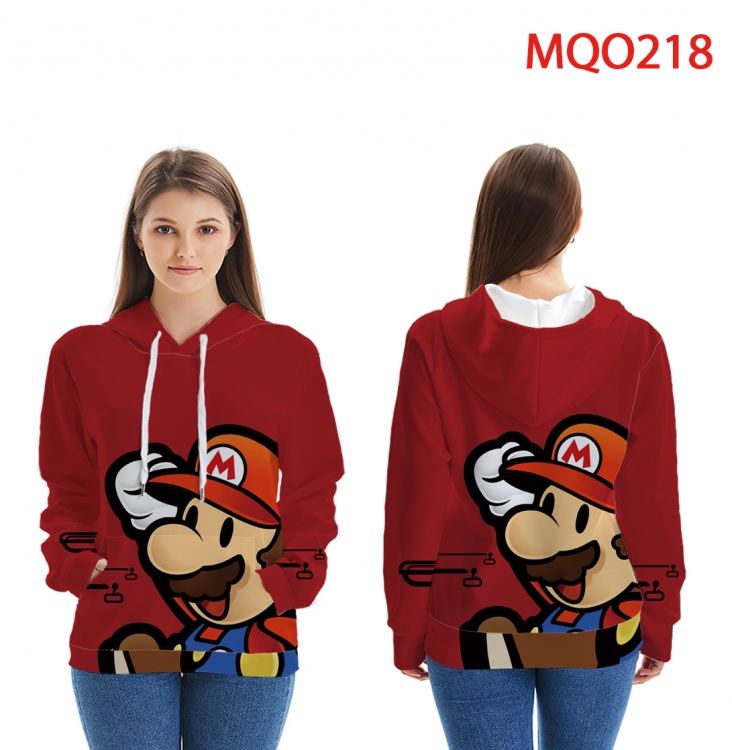 Hoodie Super Mario Full Color Patch pocket Sweatshirt Hoodie EUR SIZE 9 sizes from XXS to XXXXL MQO 218