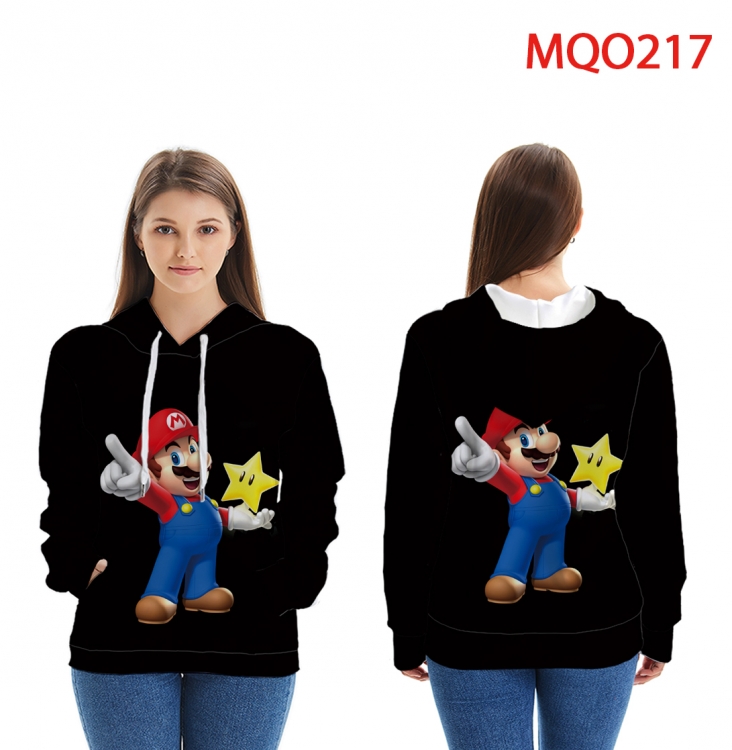 Hoodie Super Mario Full Color Patch pocket Sweatshirt Hoodie EUR SIZE 9 sizes from XXS to XXXXL MQO 217