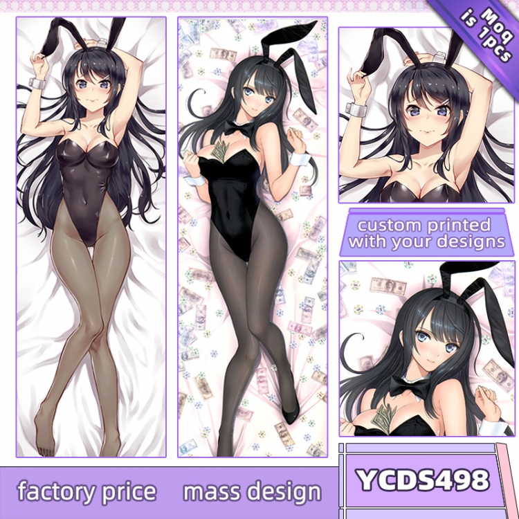 Young pig-headed teenagers don't dream of bunnies and sisters Anime body pillow cushion  50X150CM YCDS498