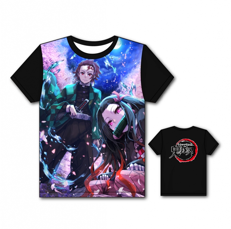 Demon Slayer Kimets Full color printing flower short sleeve T-shirt S-5XL, 8 sizes GM36