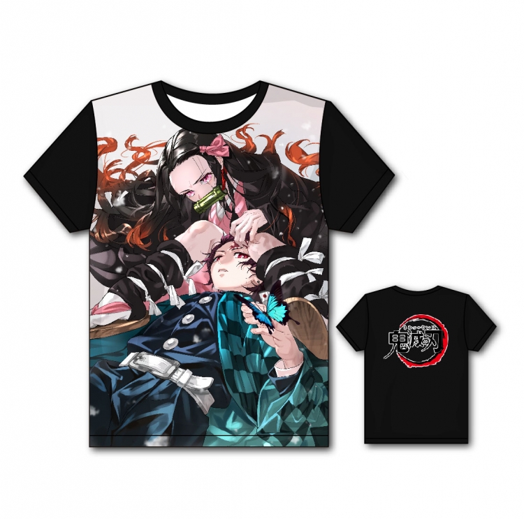 Demon Slayer Kimets Full color printing flower short sleeve T-shirt S-5XL, 8 sizes GM35