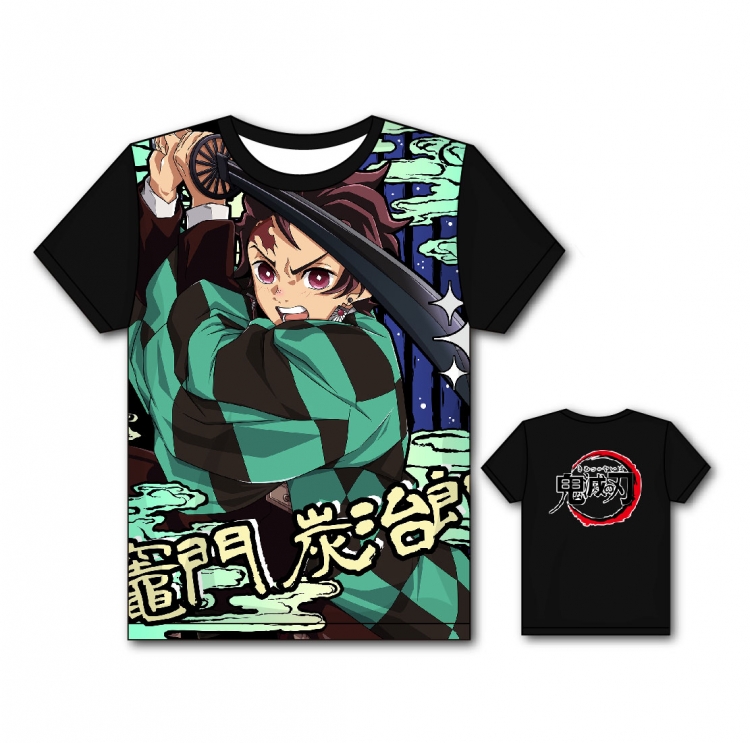 Demon Slayer Kimets Full color printing flower short sleeve T-shirt S-5XL, 8 sizes GM50