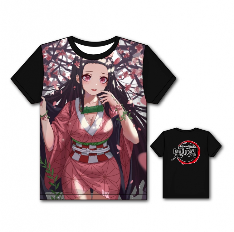 Demon Slayer Kimets Full color printing flower short sleeve T-shirt S-5XL, 8 sizes GM30