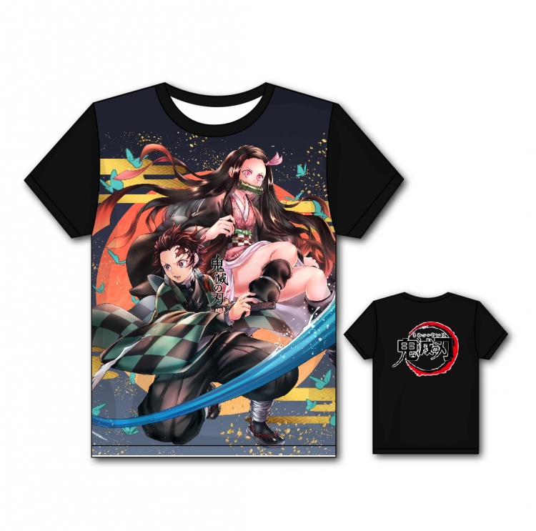 Demon Slayer Kimets Full color printing flower short sleeve T-shirt S-5XL, 8 sizes GM56