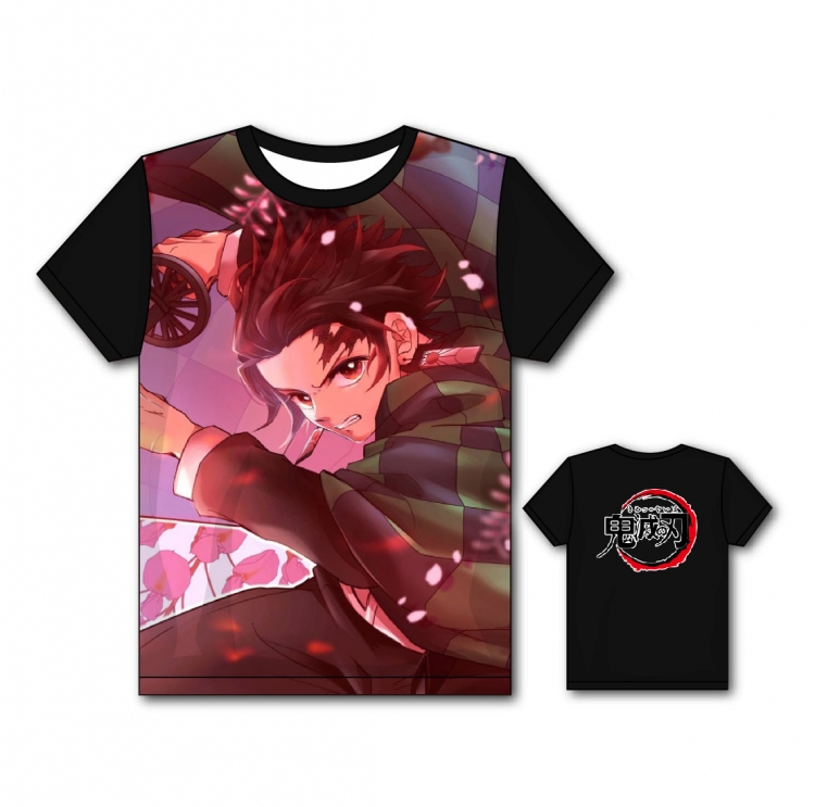 Demon Slayer Kimets Full color printing flower short sleeve T-shirt S-5XL, 8 sizes GM53