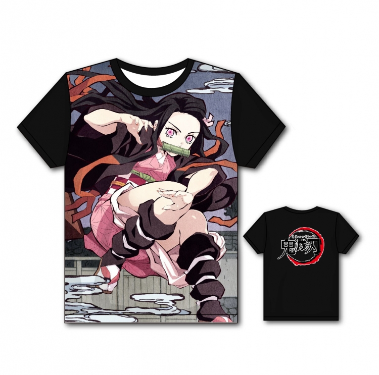 Demon Slayer Kimets Full color printing flower short sleeve T-shirt S-5XL, 8 sizes GM33