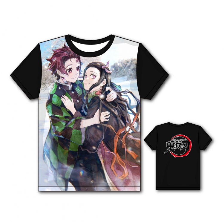 Demon Slayer Kimets Full color printing flower short sleeve T-shirt S-5XL, 8 sizes GM47