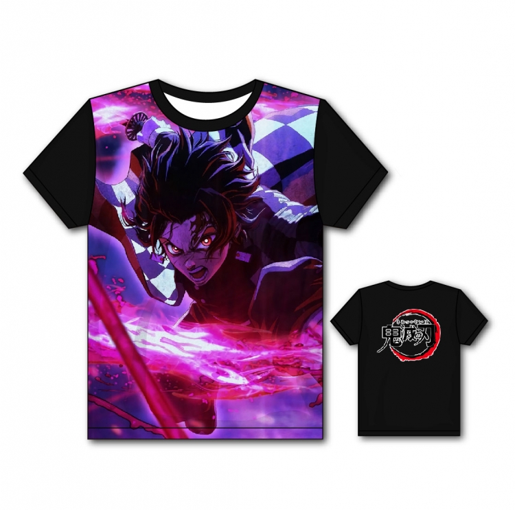 Demon Slayer Kimets Full color printing flower short sleeve T-shirt S-5XL, 8 sizes GM49