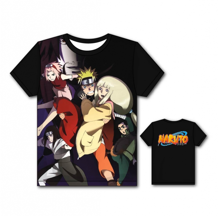 Naruto Full color printing flower short sleeve T-shirt S-5XL, 8 sizes HY36