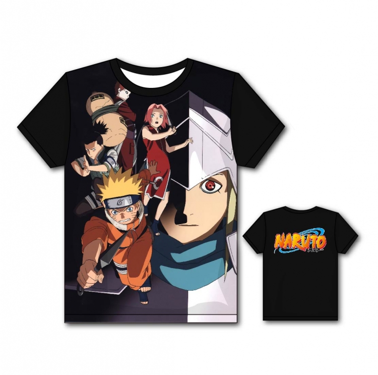 Naruto Full color printing flower short sleeve T-shirt S-5XL, 8 sizes HY38