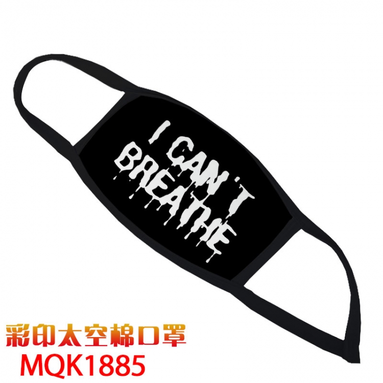 I can't breathe  Color printing Space cotton Masks price for 5 pcs MQK1885