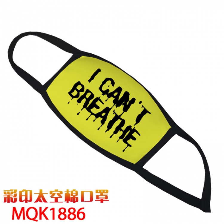 I can't breathe  Color printing Space cotton Masks price for 5 pcs MQK1886