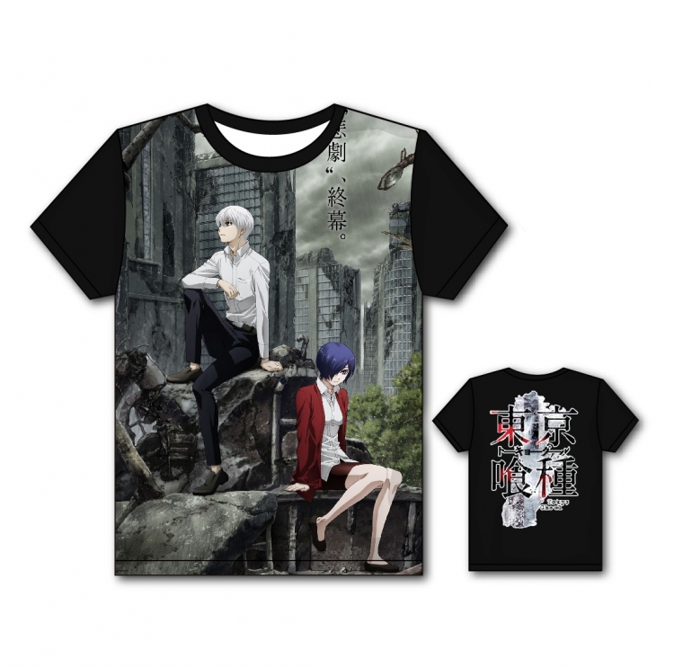 Tokyo Ghoul Full color printing flower short sleeve T-shirt S-5XL, 8 sizes TG36