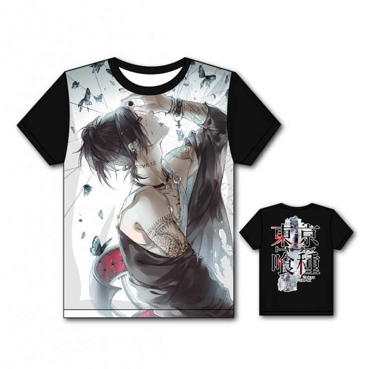 Tokyo Ghoul Full color printing flower short sleeve T-shirt S-5XL, 8 sizes TG30