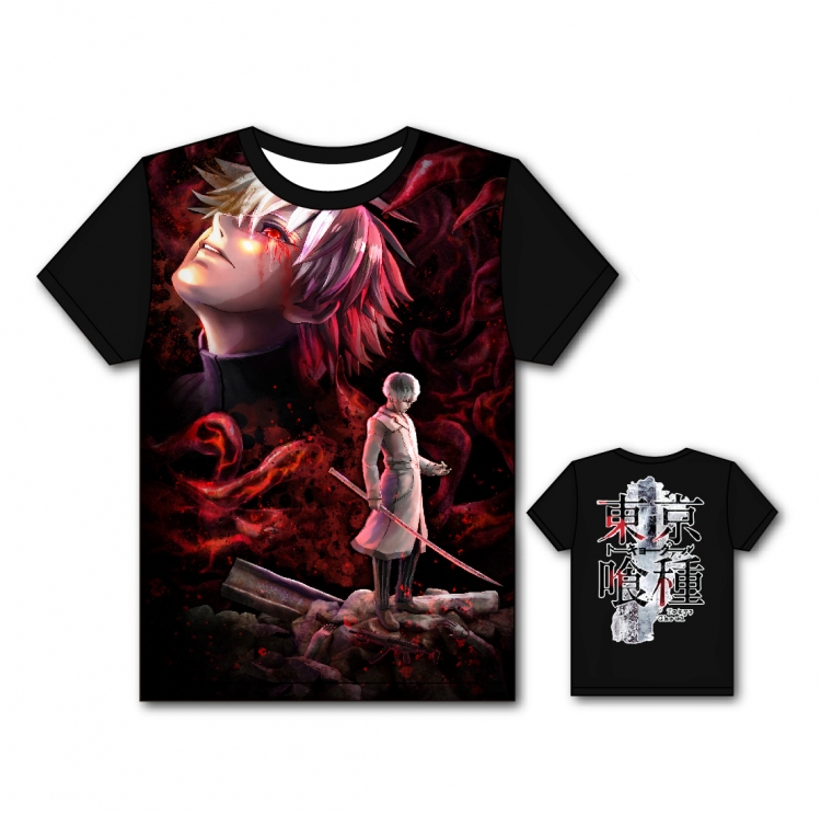 Tokyo Ghoul Full color printing flower short sleeve T-shirt S-5XL, 8 sizes TG33