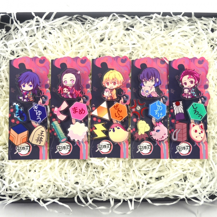 Demon Slayer Kimets brooch badge book holder acrylic 12x4.5cm price for 3 pcs 16611634903