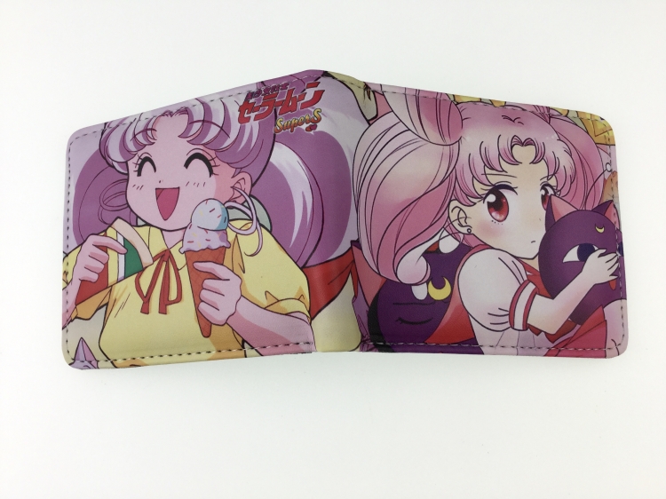 Sailormoon Short color picture two fold wallet 11X9.5CM 60G