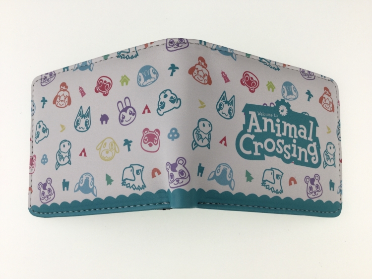 Animal CrOssing Short color picture two fold wallet 11X9.5CM 60G