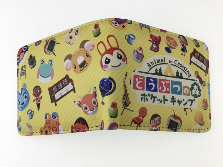 Animal CrOssing Short color picture two fold wallet 11X9.5CM 60G