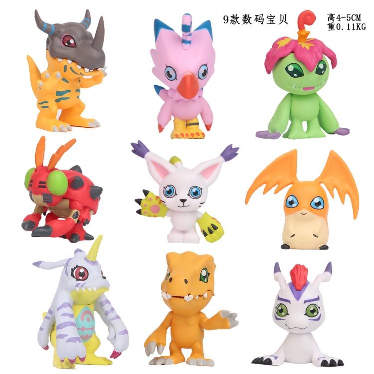 Digimon Figure Decoration a set of 9 Model 4-5CM 0.11KG box of 200