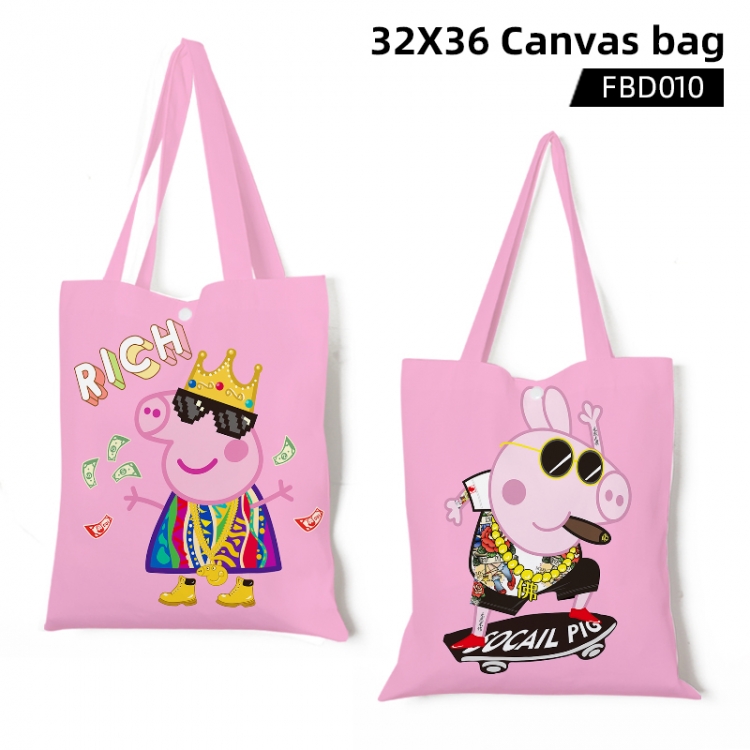 peppa pig Cartoon canvas bag 32X36CM FBD010