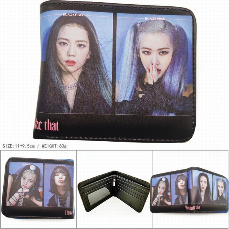 BLACKPINK  Short color picture two fold wallet 11X9.5CM 60G HK-609