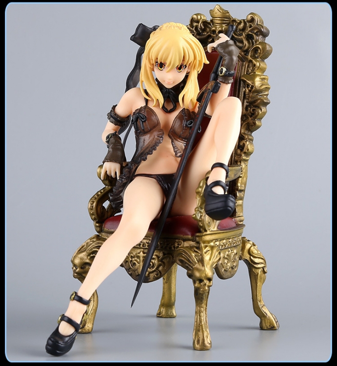 Fate stay night Throne pajamas black Saber  Boxed Figure Decoration Model  16cm