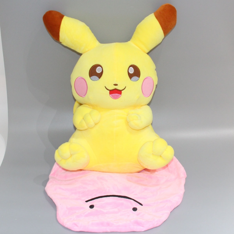 Pokemon Double-sided pillow Pikachu changed into Cleffa plush doll pillow 30x22cm 0.560kg