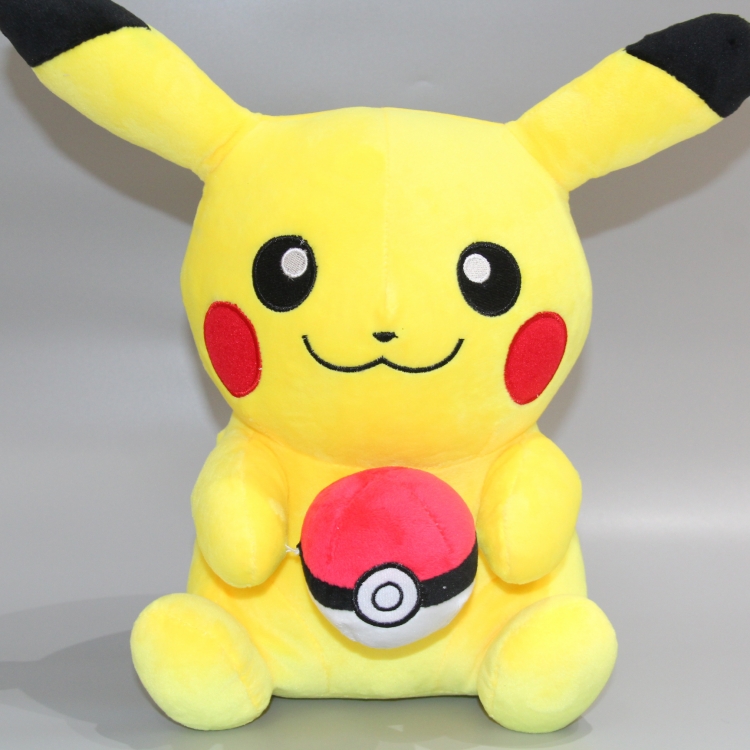 Pokemon Holding red ball Pikachu   plush doll toy 28x20cm 0.320kg