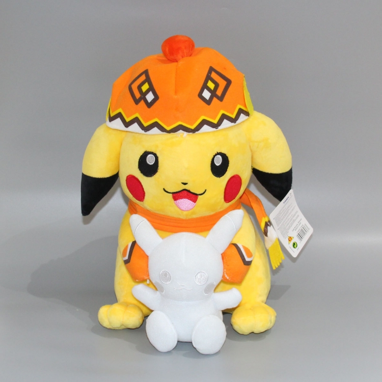 Pokemon Wearing a hat Pikachu doll plush toy pillow  33x20cm 0.410kg