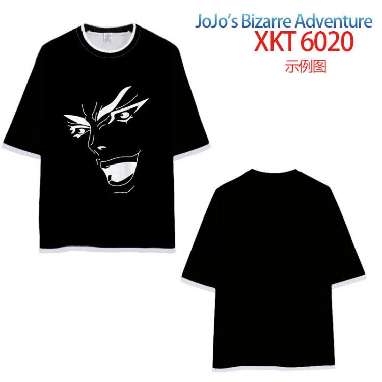 JoJos Bizarre Adventure Loose short-sleeved T-shirt with black (white) edge 9 sizes from S to 6XL XKT6020