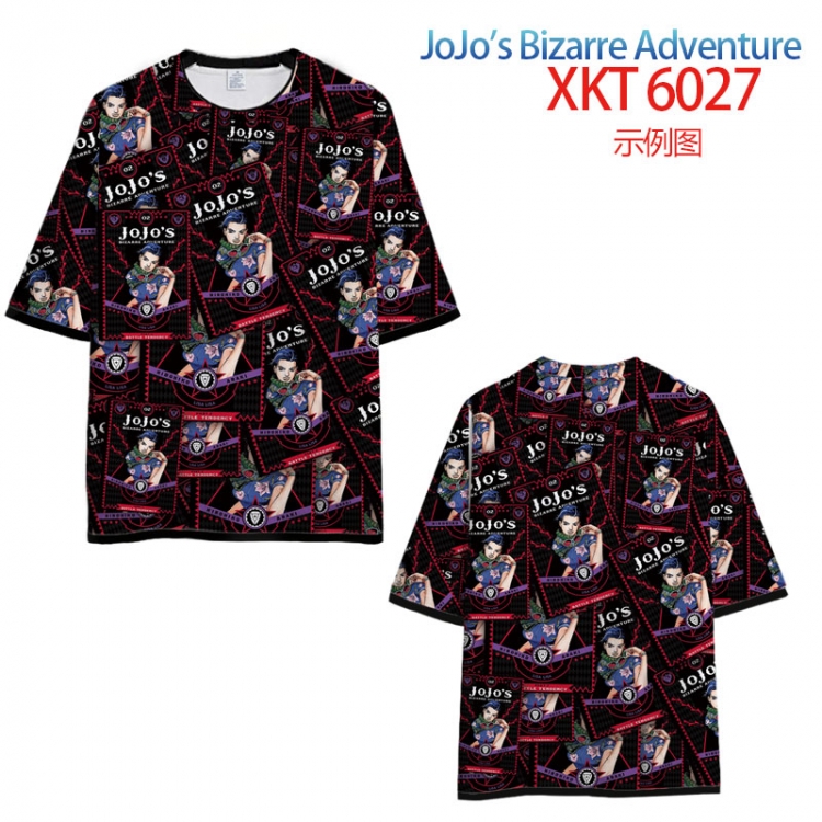 JoJos Bizarre Adventure Loose short-sleeved T-shirt with black (white) edge 9 sizes from S to 6XL XKT6027