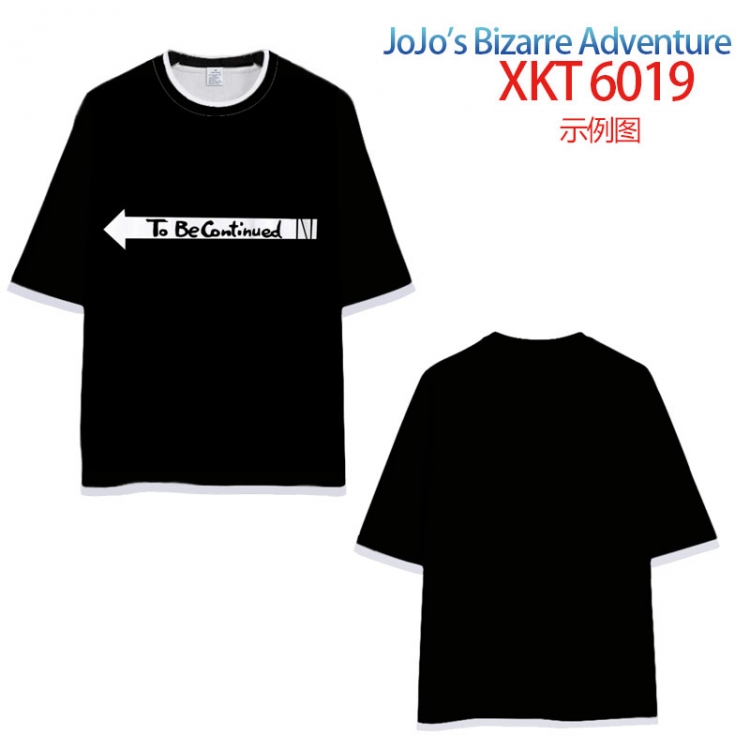JoJos Bizarre Adventure Loose short-sleeved T-shirt with black (white) edge 9 sizes from S to 6XL XKT6019