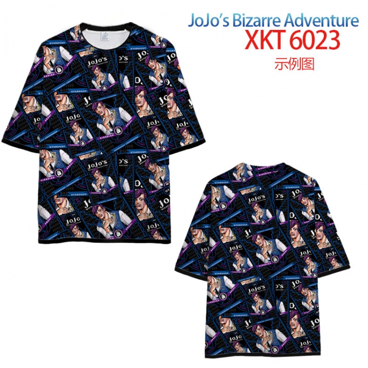 JoJos Bizarre Adventure Loose short-sleeved T-shirt with black (white) edge 9 sizes from S to 6XL XKT6023