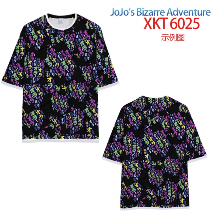 JoJos Bizarre Adventure Loose short-sleeved T-shirt with black (white) edge 9 sizes from S to 6XL XKT6025
