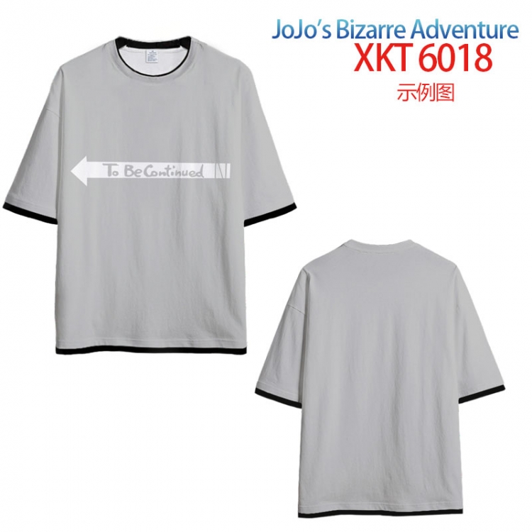 JoJos Bizarre Adventure Loose short-sleeved T-shirt with black (white) edge 9 sizes from S to 6XL XKT6018