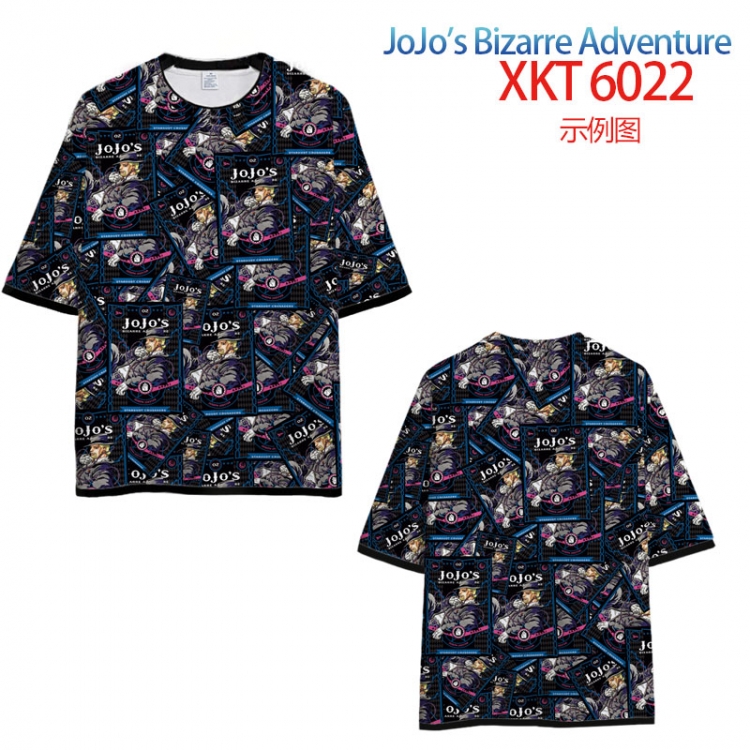 JoJos Bizarre Adventure Loose short-sleeved T-shirt with black (white) edge 9 sizes from S to 6XL XKT6022
